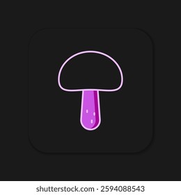 Filled outline Mushroom icon isolated on black background. Flat filled outline style with shadow. Vector