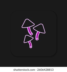 Filled outline Mushroom icon isolated on black background. Flat filled outline style with shadow. Vector