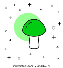 Filled outline Mushroom icon isolated on white background.  Vector