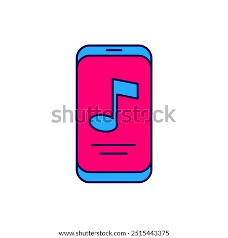 Filled outline Music player icon isolated on white background. Portable music device.  Vector