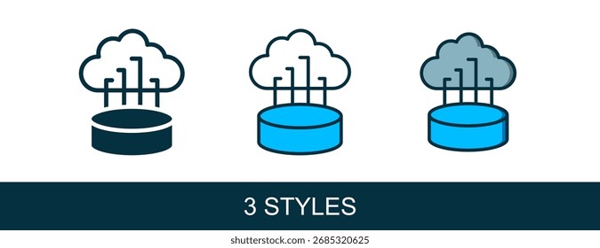 Esquema lleno Icono de conexión a la nube de red aislado sobre fondo blanco. Tecnología social. Concepto de computación en la nube.  Vector