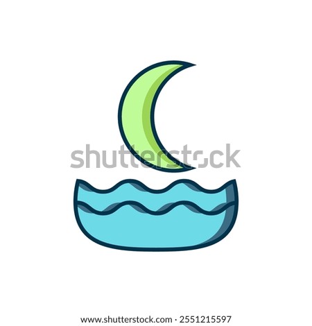 Filled outline Night fog or smoke icon isolated on white background. Flat filled outline style with shadow. Vector