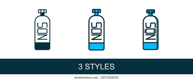 Filled outline Nitrous oxide icon isolated on white background.  Vector