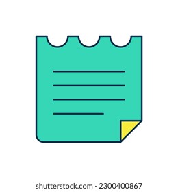 Filled outline Notebook icon isolated on white background. Spiral notepad icon. School notebook. Writing pad. Diary for school.  Vector