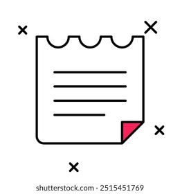 Filled outline Notebook icon isolated on white background. Spiral notepad icon. School notebook. Writing pad. Diary for school.  Vector