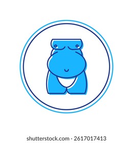 Filled outline Obesity icon isolated on isolated on white background. Unhealthy lifestyle. Wrong food.  Vector