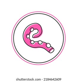 Filled outline Octopus of tentacle icon isolated on white background.  Vector