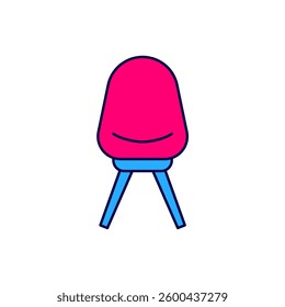 Filled outline Office chair icon isolated on white background.  Vector