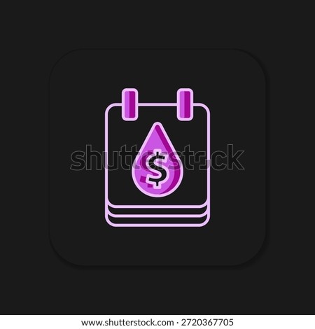 Filled outline Oil drop with dollar symbol icon isolated on black background. Oil price. Oil and petroleum industry. Flat filled outline style with shadow. Vector