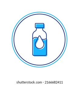 Filled outline Oil petrol test tube icon isolated on white background. Cmemistry flask and falling drop.  Vector