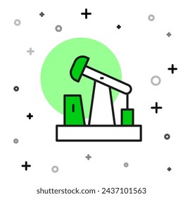Icono de bomba de aceite o jack de bomba aislado sobre fondo blanco. Plataforma de engrase.  Vector