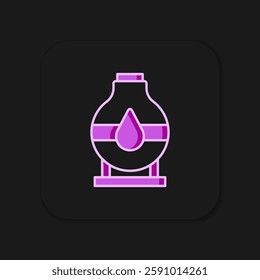 Filled outline Oil tank storage icon isolated on black background. Vessel tank for oil and gas industrial. Oil tank technology station. Flat filled outline style with shadow. Vector