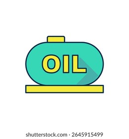 Filled outline Oil tank storage icon isolated on white background. Vessel tank for oil and gas industrial. Oil tank technology station.  Vector