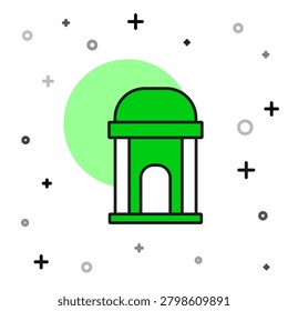 Filled outline Old crypt icon isolated on white background. Cemetery symbol. Ossuary or crypt for burial of deceased.  Vector