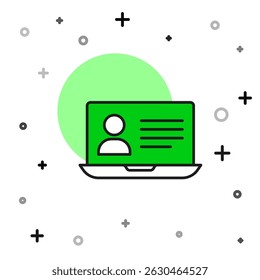 Filled outline Online class icon isolated on white background. Online education concept.  Vector