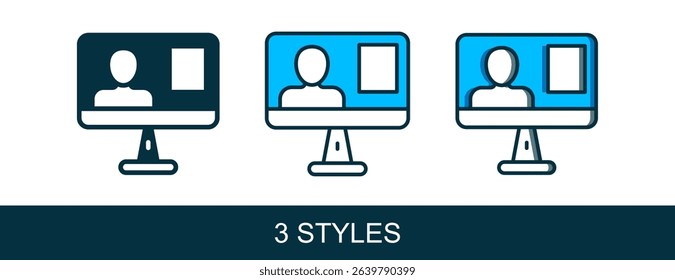 Filled outline Online class icon isolated on white background. Online education concept.  Vector