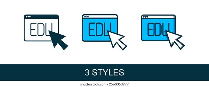 Filled outline Online education and graduation icon isolated on white background. Online teacher on monitor. Webinar and video seminar learning.  Vector