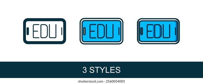 Filled outline Online education and graduation icon isolated on white background. Online teacher on monitor. Webinar and video seminar learning.  Vector