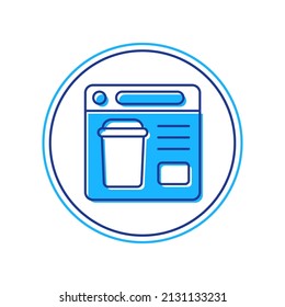 Filled outline Online ordering and fast food delivery icon isolated on white background.  Vector