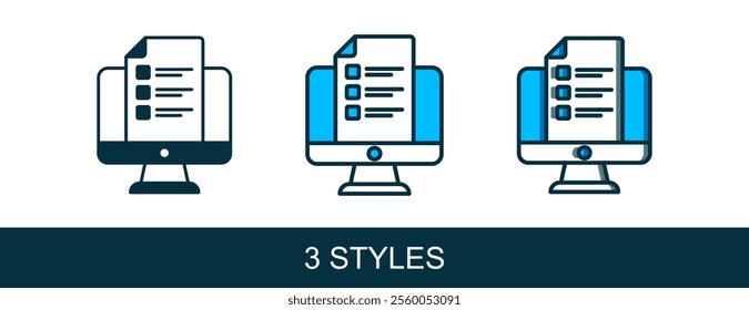 Filled outline Online quiz, test, survey or checklist icon isolated on white background. Exam list. E-education concept.  Vector