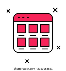 Filled outline Online shopping on screen icon isolated on white background. Concept e-commerce, e-business, online business marketing.  Vector