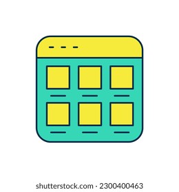 Filled outline Online shopping on screen icon isolated on white background. Concept e-commerce, e-business, online business marketing.  Vector