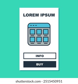 Filled outline Online shopping on screen icon isolated on turquoise background. Concept e-commerce, e-business, online business marketing.  Vector