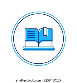 Esquema relleno Icono de abrir libro aislado en fondo blanco.  Vector