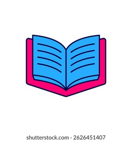 Filled outline Open book icon isolated on white background.  Vector