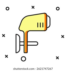 Filled outline Outboard boat motor icon isolated on white background. Boat engine. Flat filled outline style with shadow. Vector