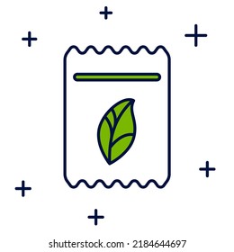 Filled outline Pack full of seeds of a specific plant icon isolated on white background.  Vector