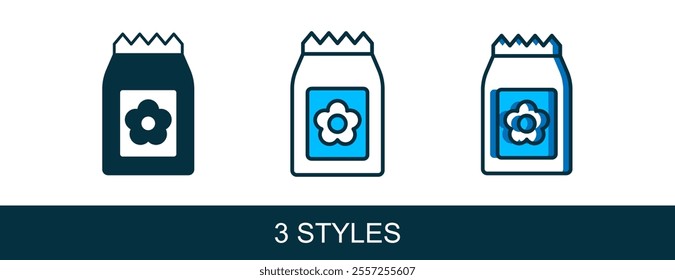 Filled outline Pack full of seeds of a specific plant icon isolated on white background.  Vector
