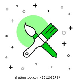 Filled outline Paint brush icon isolated on white background.  Vector