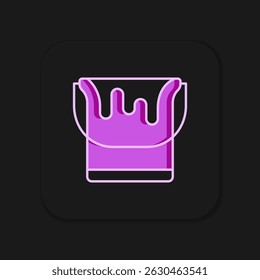 Filled outline Paint bucket icon isolated on black background. Flat filled outline style with shadow. Vector