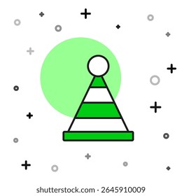 Filled outline Party hat icon isolated on white background. Birthday hat.  Vector