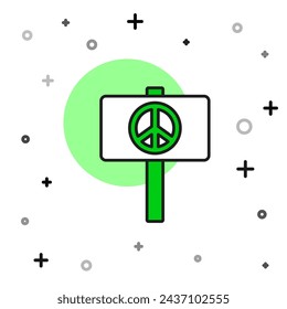 Filled outline Peace icon isolated on white background. Hippie symbol of peace.  Vector