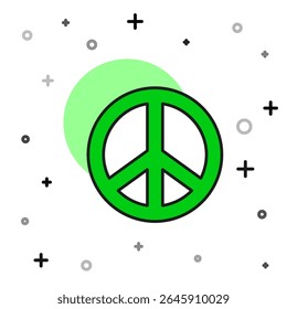 Filled outline Peace icon isolated on white background. Hippie symbol of peace.  Vector