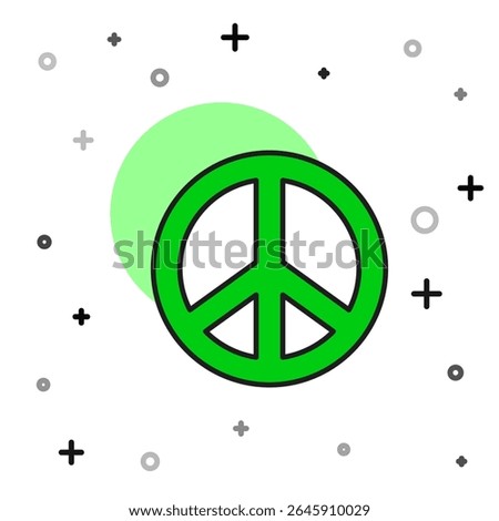 Filled outline Peace icon isolated on white background. Hippie symbol of peace.  Vector