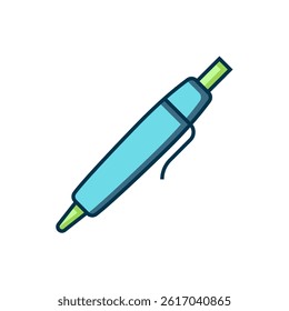 Filled outline Pen icon isolated on white background. Flat filled outline style with shadow. Vector