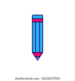 Filled outline Pencil icon isolated on white background. Drawing and educational tools. School office symbol.  Vector