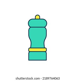 Icono de Pepper con contorno relleno aislado en fondo blanco. Especias de cocina.  Vector