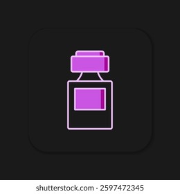 Filled outline Perfume icon isolated on black background. Flat filled outline style with shadow. Vector