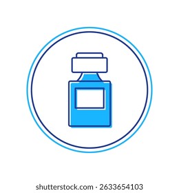 Icono de perfume de contorno lleno aislado sobre fondo blanco.  Vector