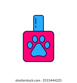 Filled outline Pet shampoo icon isolated on white background. Pets care sign. Dog cleaning symbol.  Vector