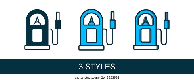 Filled outline Petrol or gas station icon isolated on white background. Car fuel symbol. Gasoline pump.  Vector