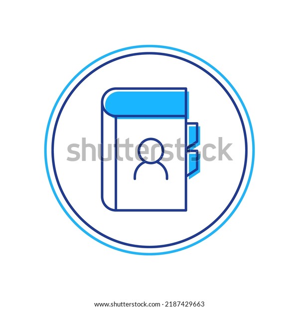 Filled outline Phone book\
icon isolated on white background. Address book. Telephone\
directory.  Vector