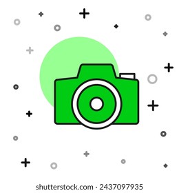 Filled outline Photo camera icon isolated on white background. Foto camera. Digital photography.  Vector