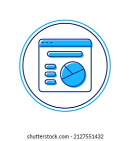 Filled outline Pie chart infographic icon isolated on white background. Diagram chart sign.  Vector
