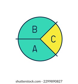 Filled outline Pie chart infographic icon isolated on white background. Diagram chart sign.  Vector
