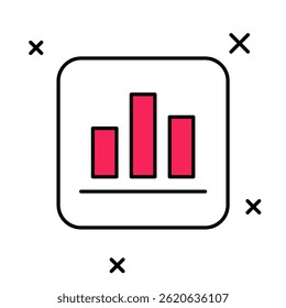 Icono lleno de la infografía del gráfico circular aislado en el fondo blanco. Signo de gráfico de diagrama.  Vector